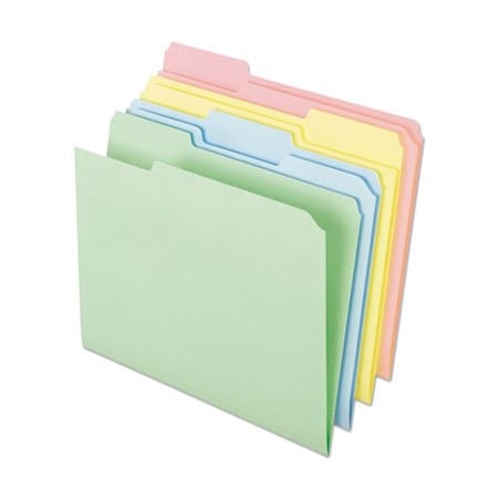 Tops Business Forms Pendaflex, PASTEL COLORED FILE FOLDERS, 1/3-CUT TABS, LETTER SIZE, ASSORTED, 100PK C2113PASR